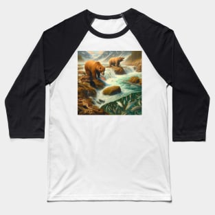 Grizzly Bear Fishing . Baseball T-Shirt